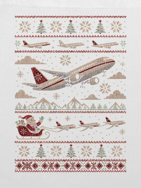 Weihnachtspullover mit Flugzeugmotiv