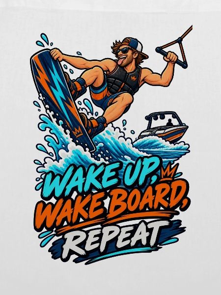 Wake Up Wakeboard Repeat Motiv