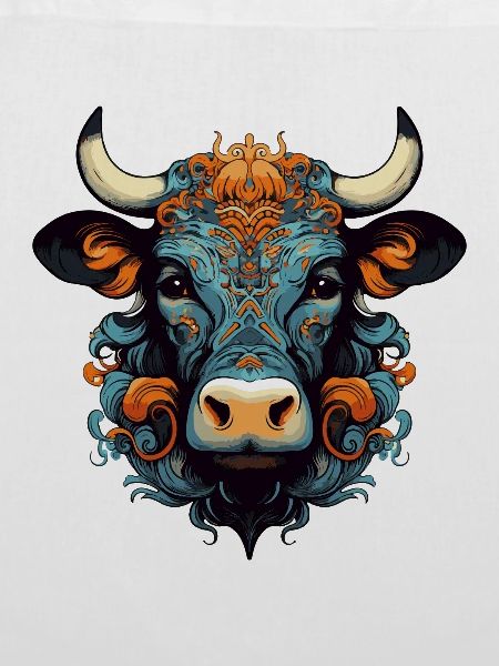 Stier Kopf Ornamente Bunt