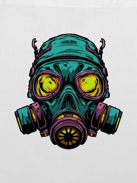 Neon Gasmaske Kopfdesign
