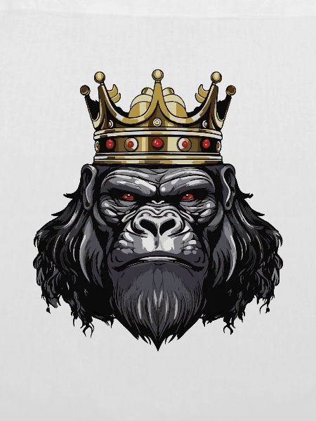 Gorilla Kopf mit Krone