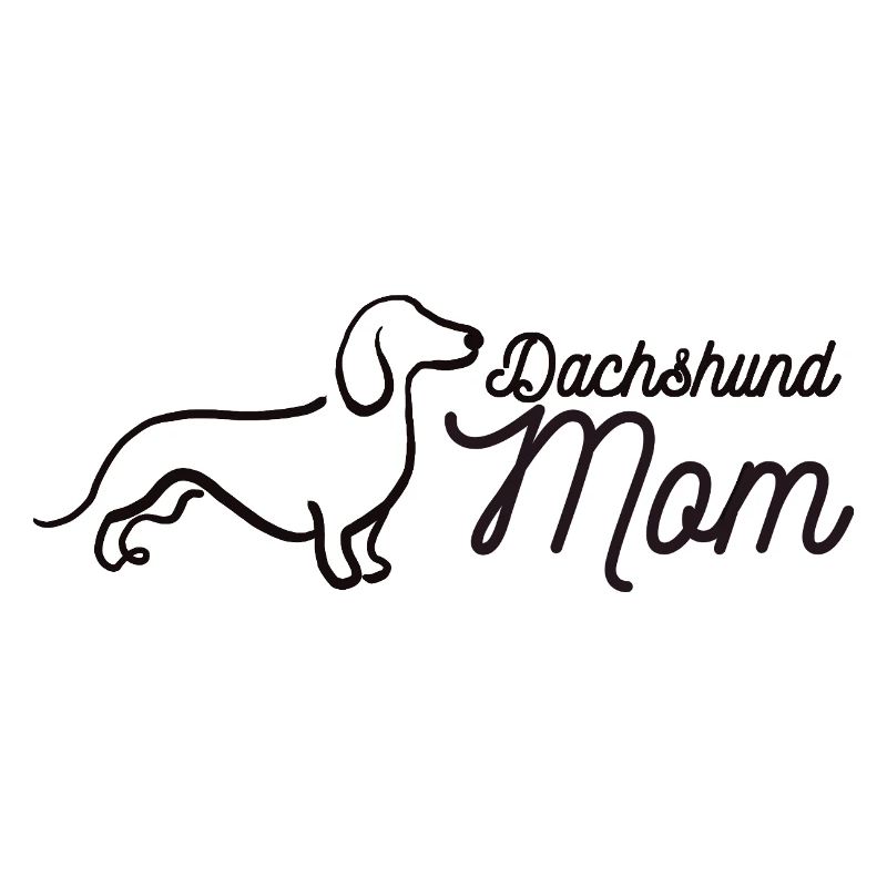 Dachshund Mom Script Logo Lineart Dackel