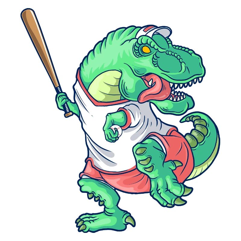 Dinosaurier T-Rex Baseball- oder Softballspieler