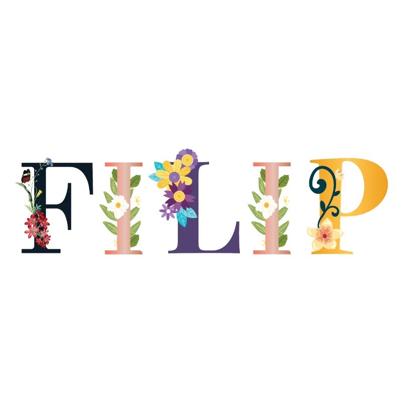 Nom FILIP décoré de fleurs