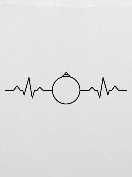 Weihnachtskugel mit EKG Herzschlag