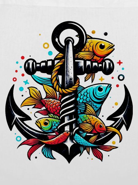 Ein Anker mit Fischen