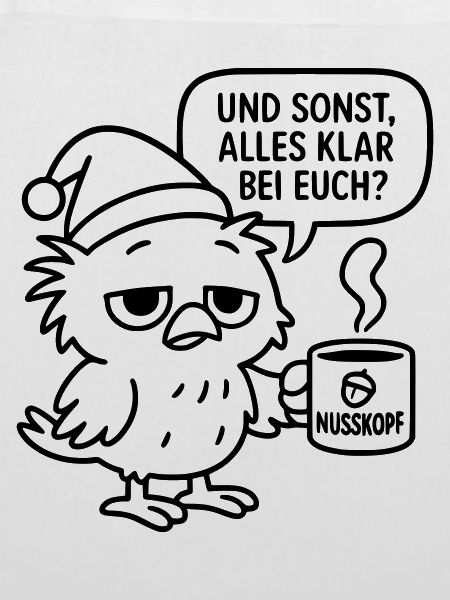 Morgenmuffel Vogel_mit_Kaffeetasse_und_Sprechblase