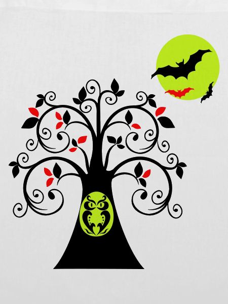 Baum mit Eule Halloween