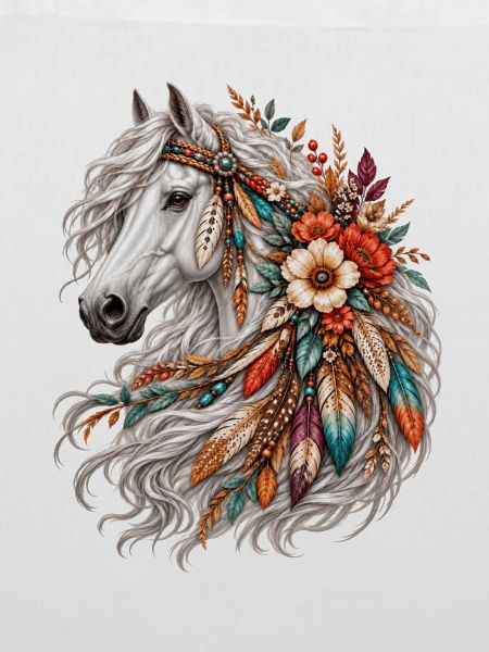 Pferd mit Federenschmuck