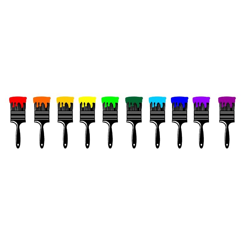 Coloured paintbrushes