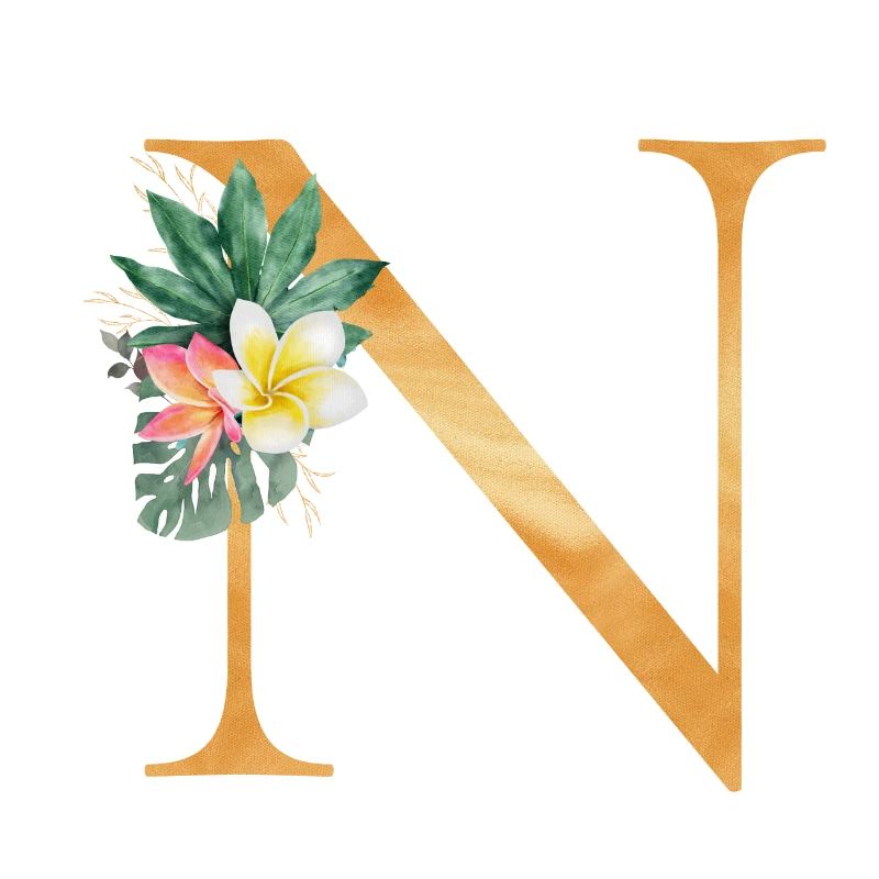 Customizable Monogram N Tropical Botany