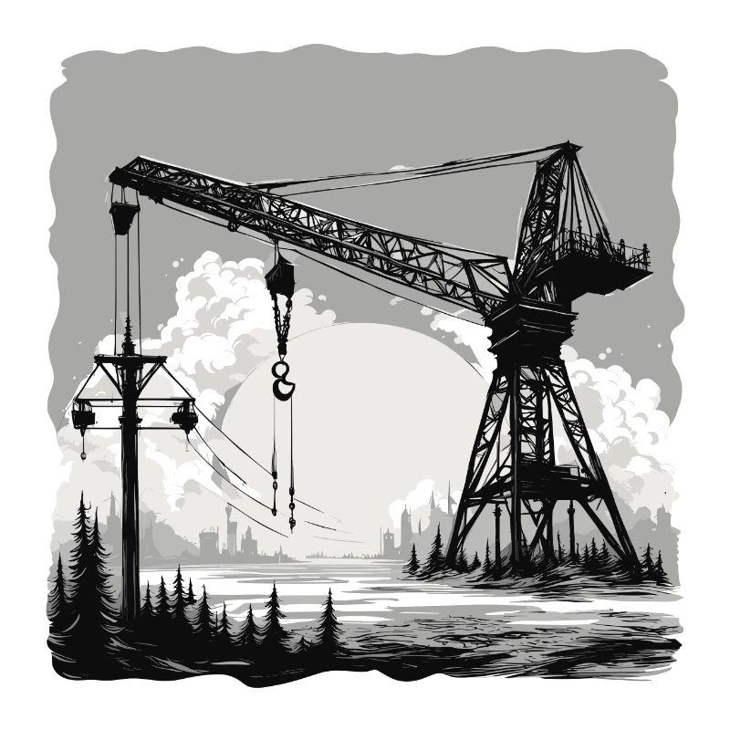 Crane / construction site / winch / crane system