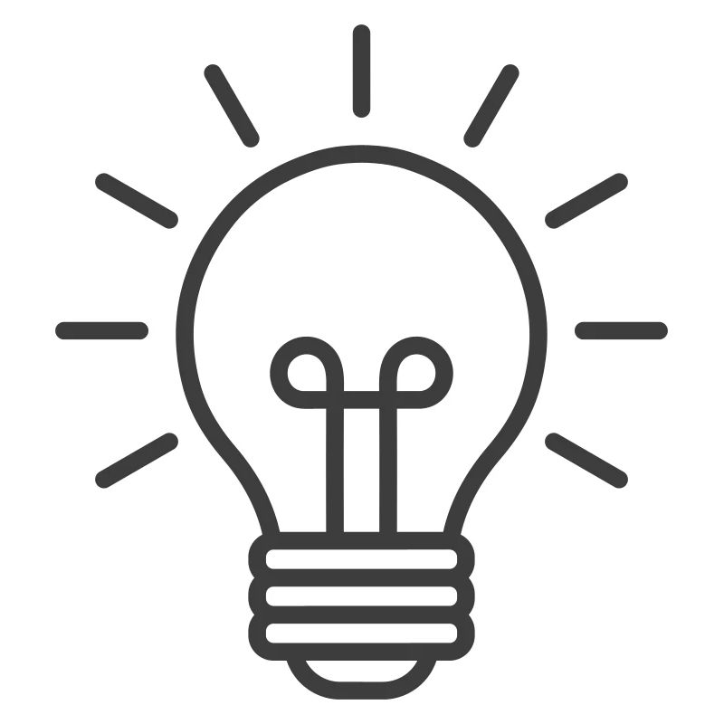 Glowing Light Bulb Line Icon