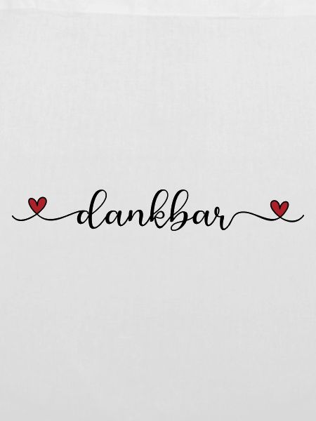 dankbar Schriftzug mit Herz