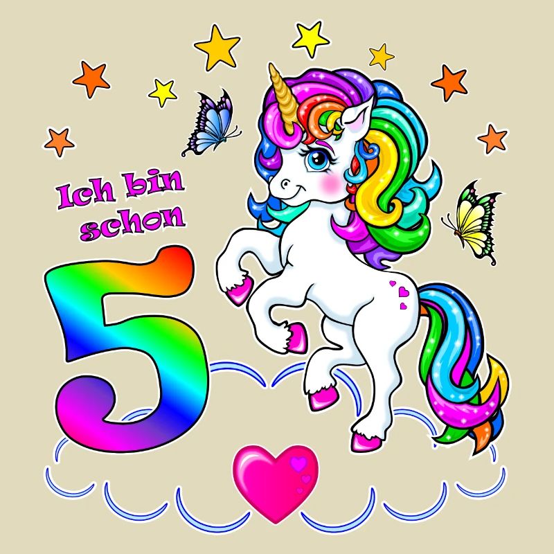 Mädchen 5 Jahre Geburtstag Einhorn-ich bin schon 5