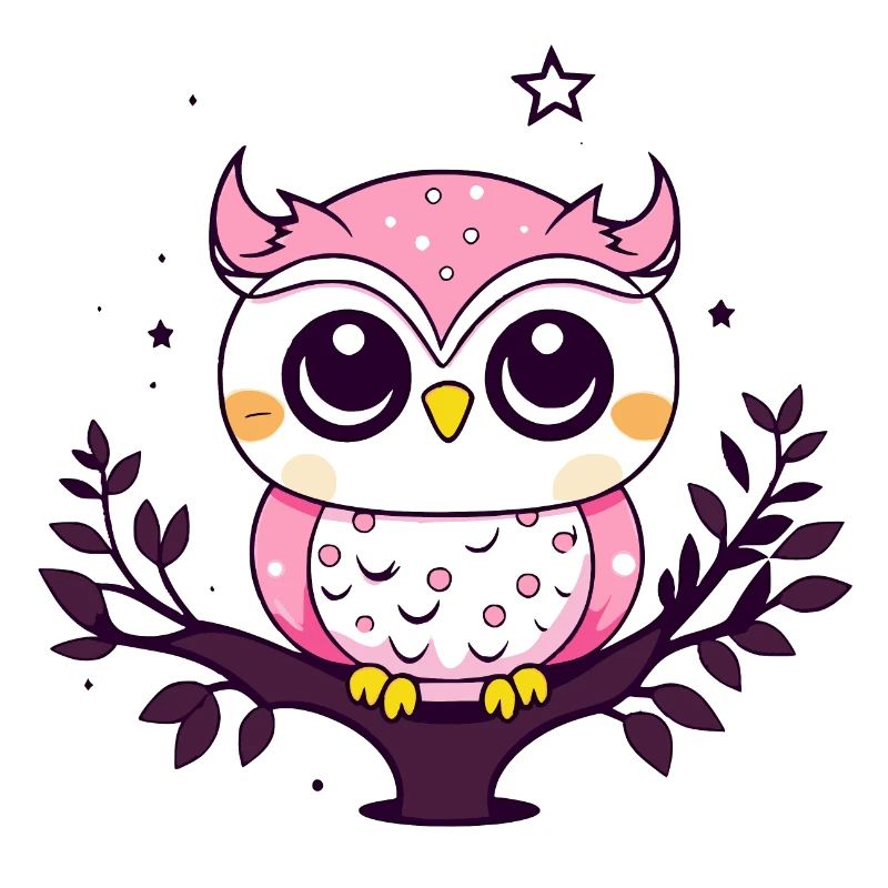 Süße Eule in Pink