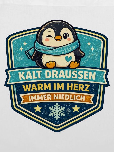 Kalt Draußen Warm Im Herz Pinguin