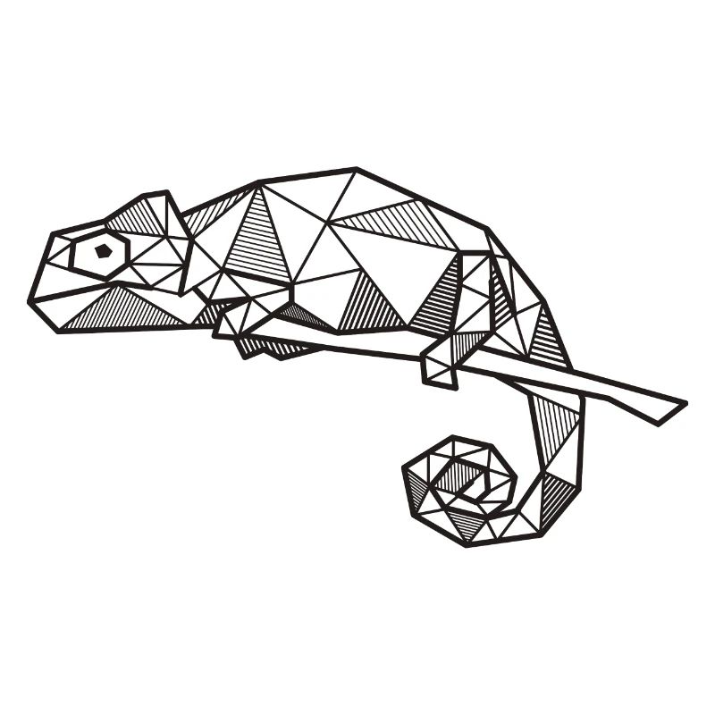 Chameleon Lizard Geometric Gift Hipster