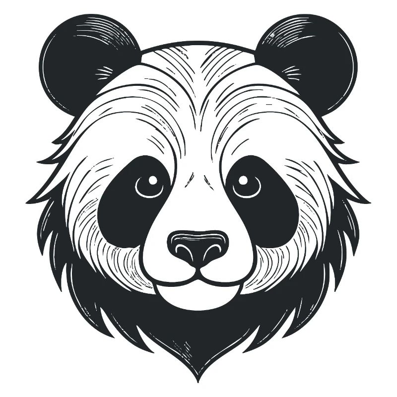 Panda illustration with playful expression