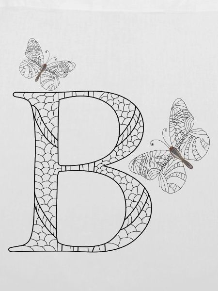 Buchstabe B mit Schmetterlingen