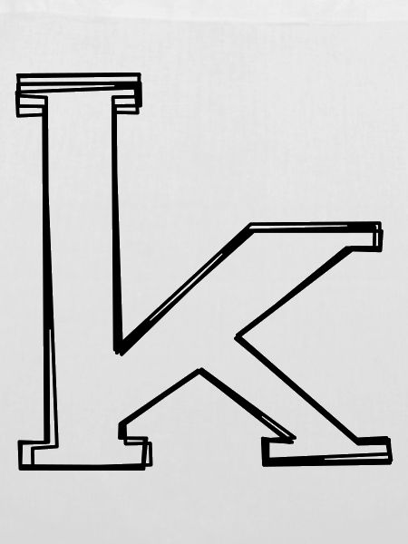 Kleinbuchstabe k handgezeichnet
