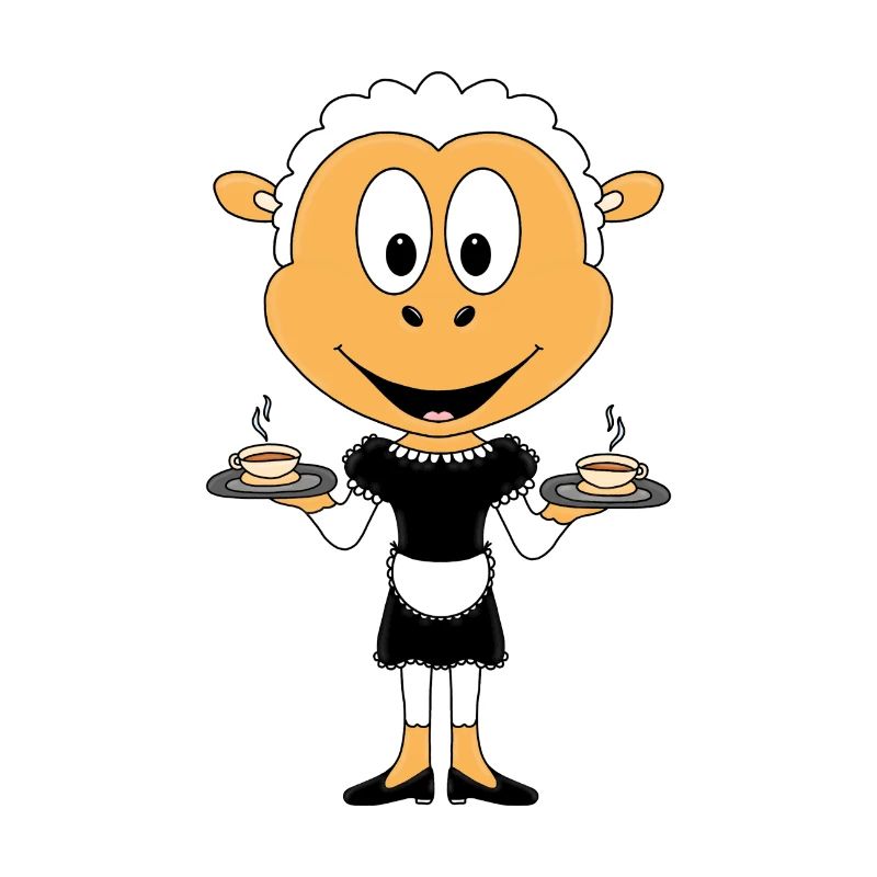 SCHAF - KELLNERIN - GASTRONOMIE - KAFFEE - TEE
