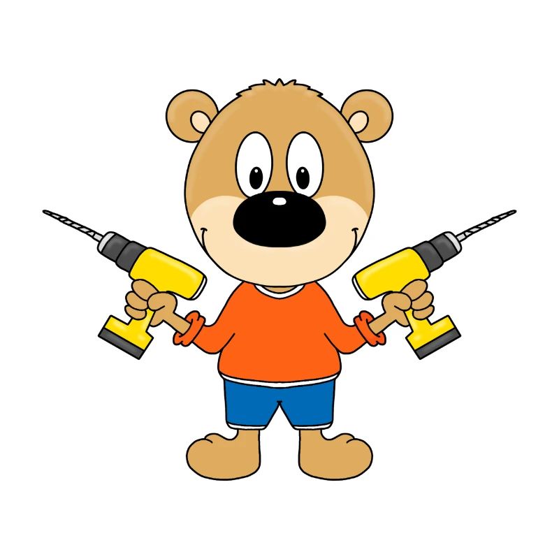 TEDDY - BÄR - HEIMWERKER - HANDWERKER - BOHRER