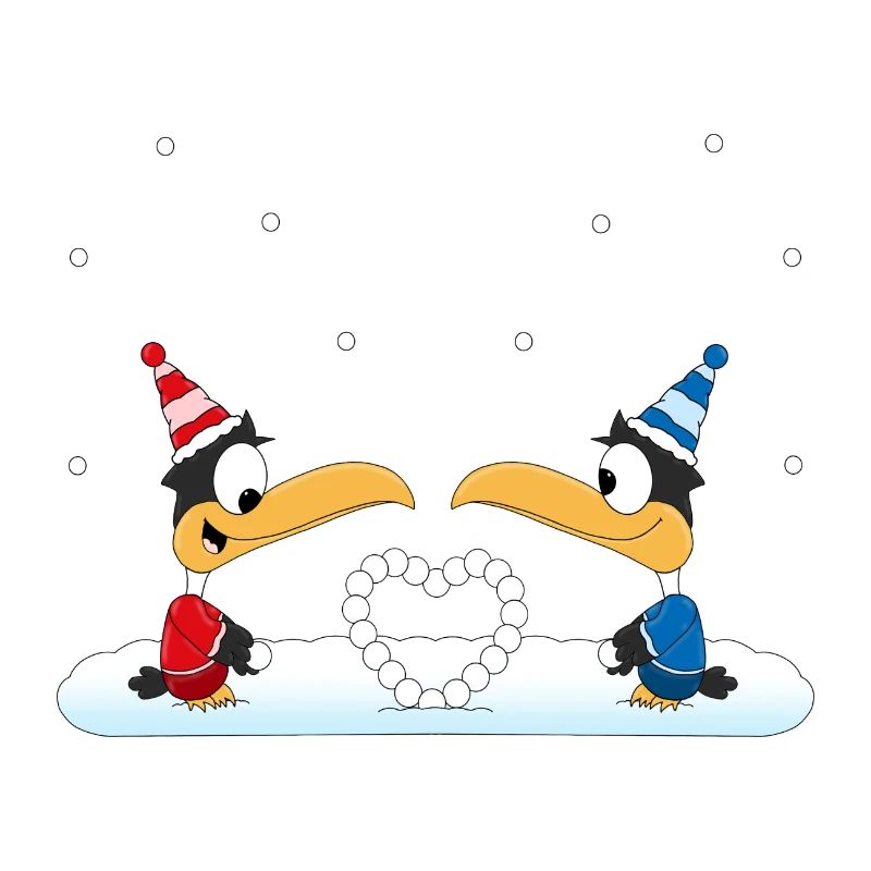 PINGUINE - SCHNEE - HERZ - LIEBE