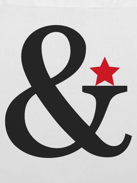 Ampersand mit rotem Sternakzent