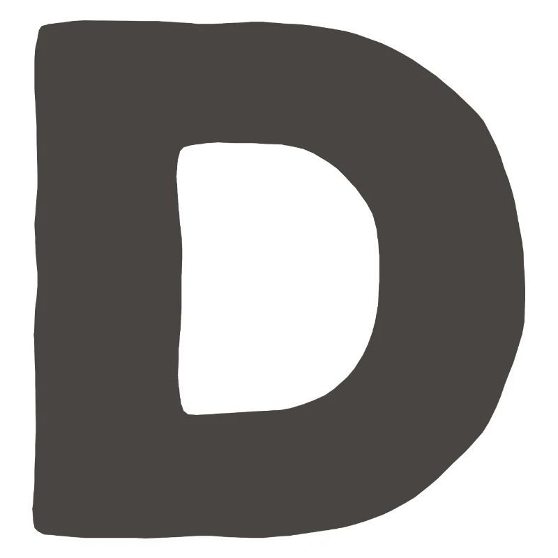 Minimalbuchstabe D Fett Monogramm-Typografie