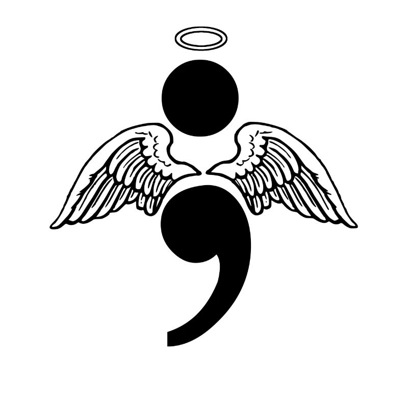 Cadeau de suicide de dépression de point-virgule d'ange