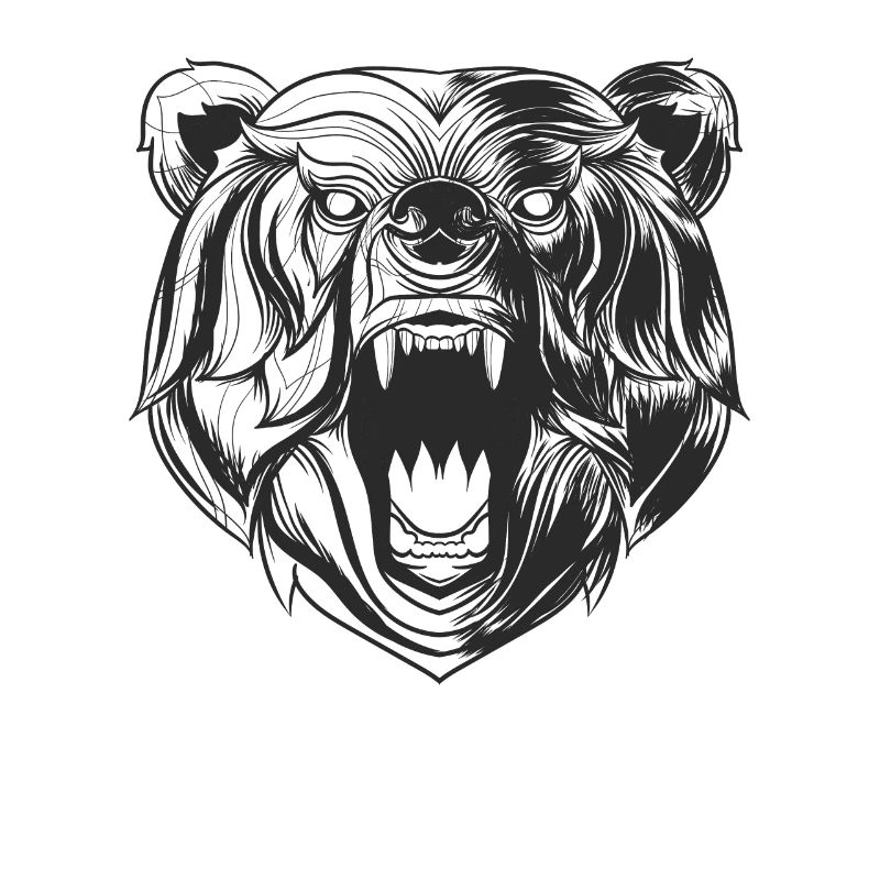 Brüllender Bär frontalansicht Bear Kopf