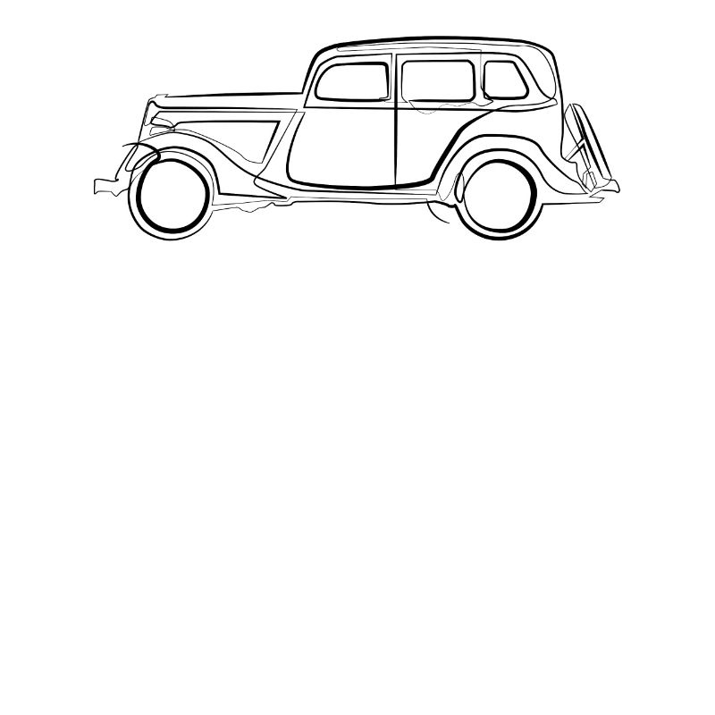 Car Oldtimer retro - one line drawing