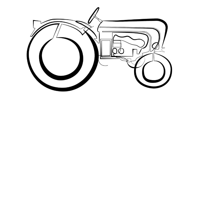 Oldtimer Tractor - one line drawing