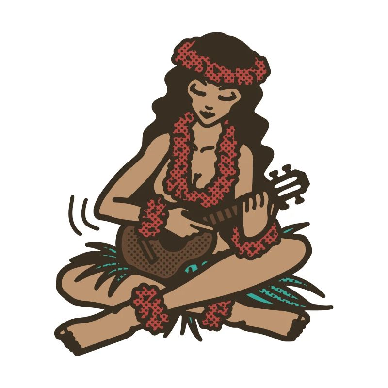 Hula Mädchen mit Ukulele