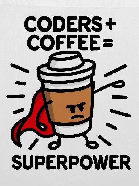 Coders + coffee = superpower (superhero) light