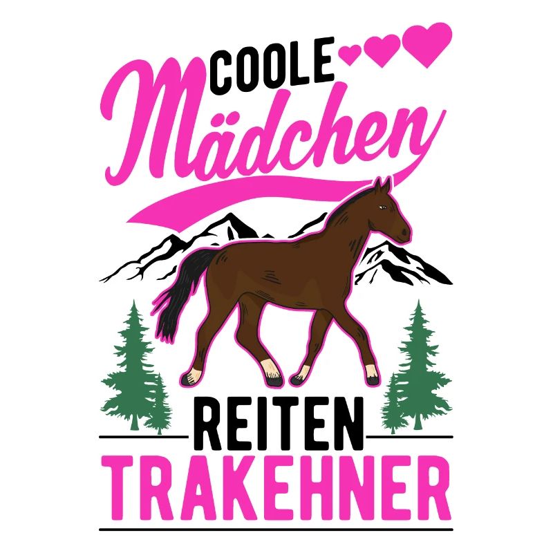 Coole Mädchen reiten Trakehner