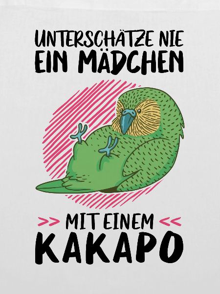 Mädchen mit Kakapo flugunfähiger Papagei