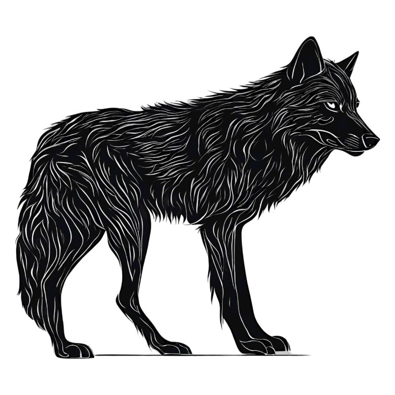 Wilder Wolf - Schwarzer Wolf T-Shirt oder Pullover