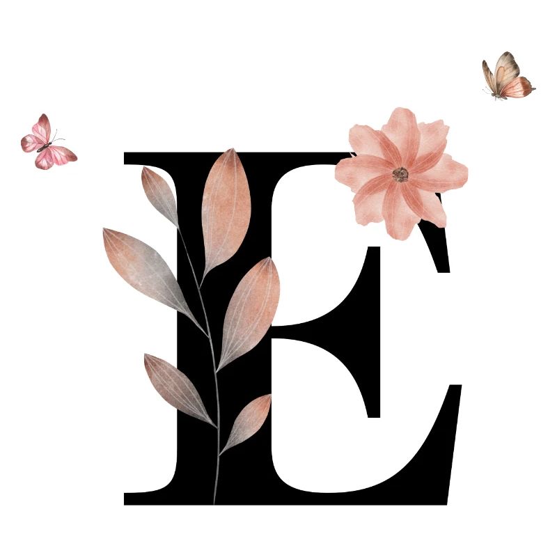 Buchstabe e Wildblumen Aquarelle