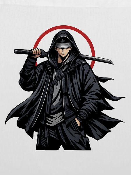 Schwarzer Ninja mit Klinge