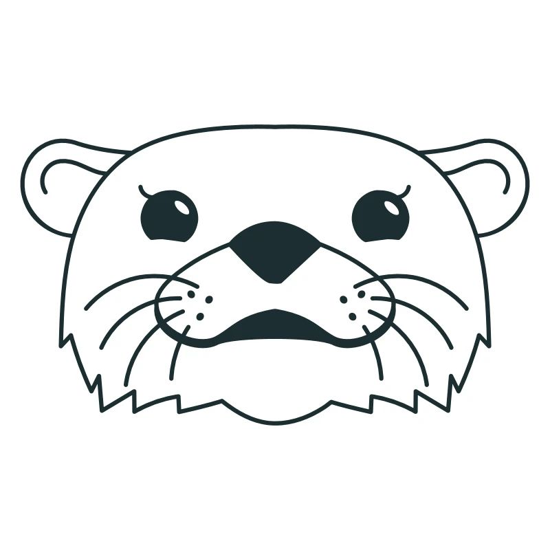 Black and white shape otter face