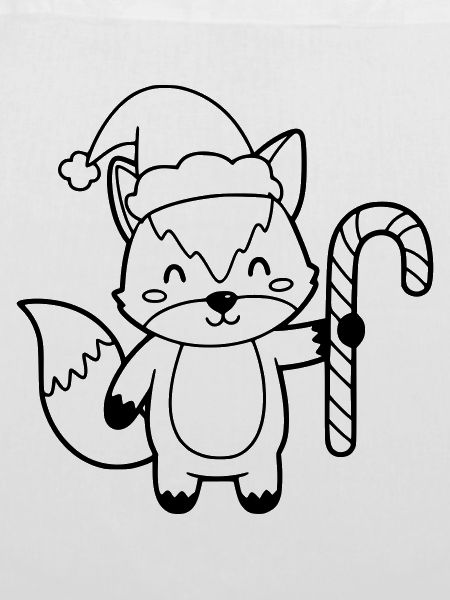 Weihnachtsfuchs mit Candy Cane Illustration