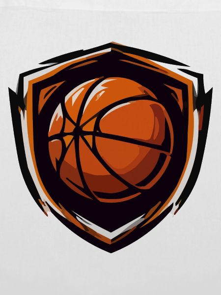 Basketball Shield Emblem Orange