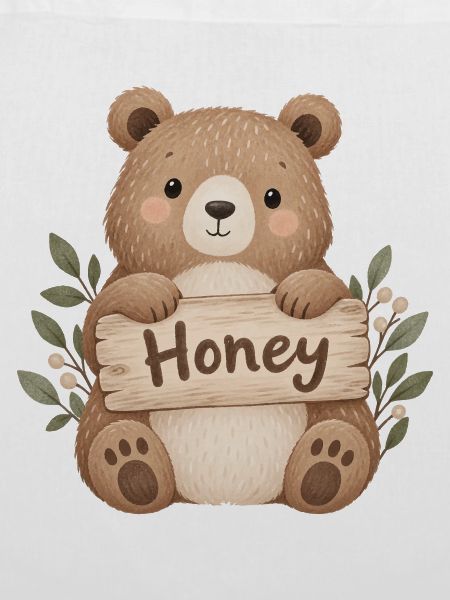 Niedlicher Bär mit Honey-Schild