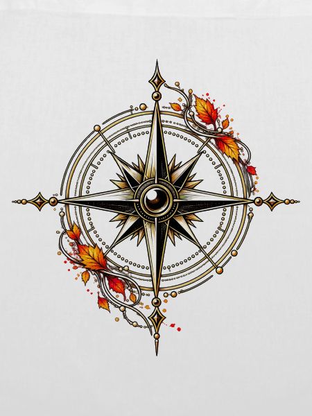 Kompassrose des Herbstes