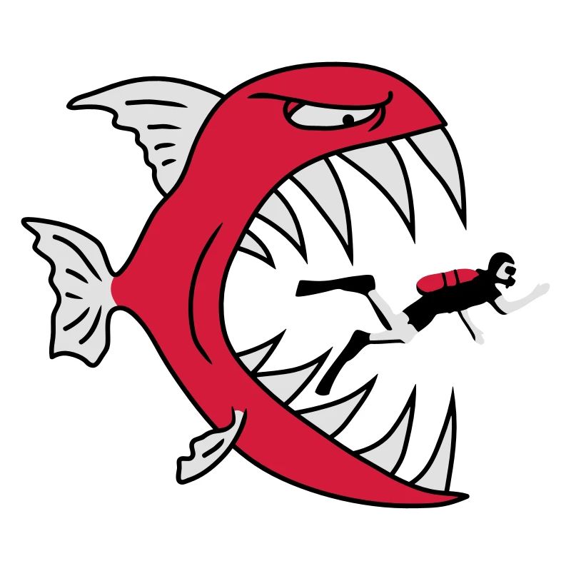 Monster Fish Eats Diver