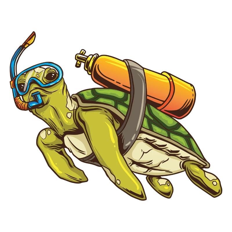 Turtle scuba diver