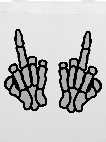 2 Hände Knochen Mittelfinger