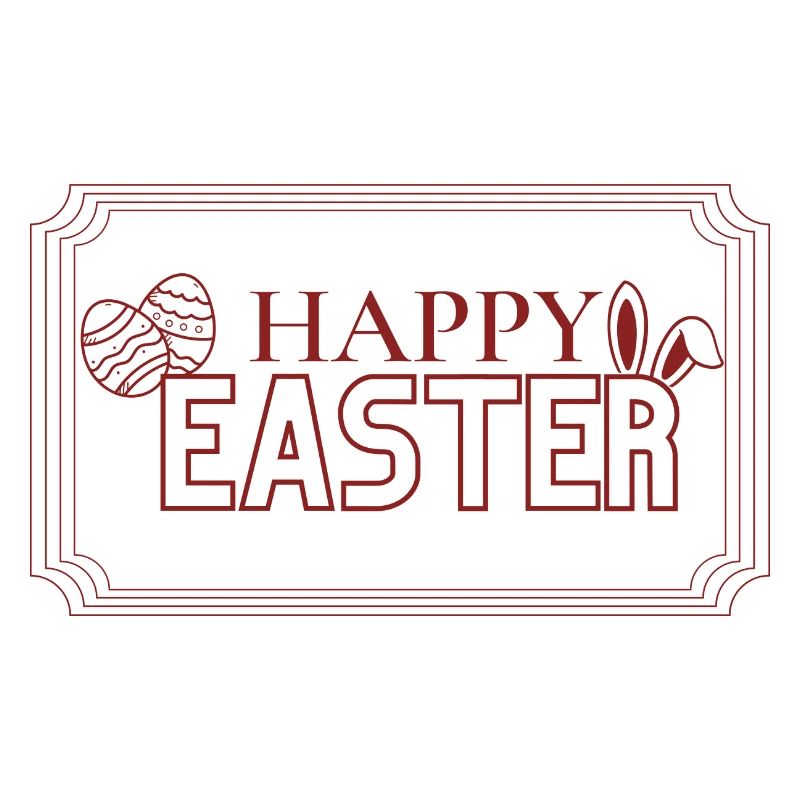 Happy Easter lettering with Easter eggs